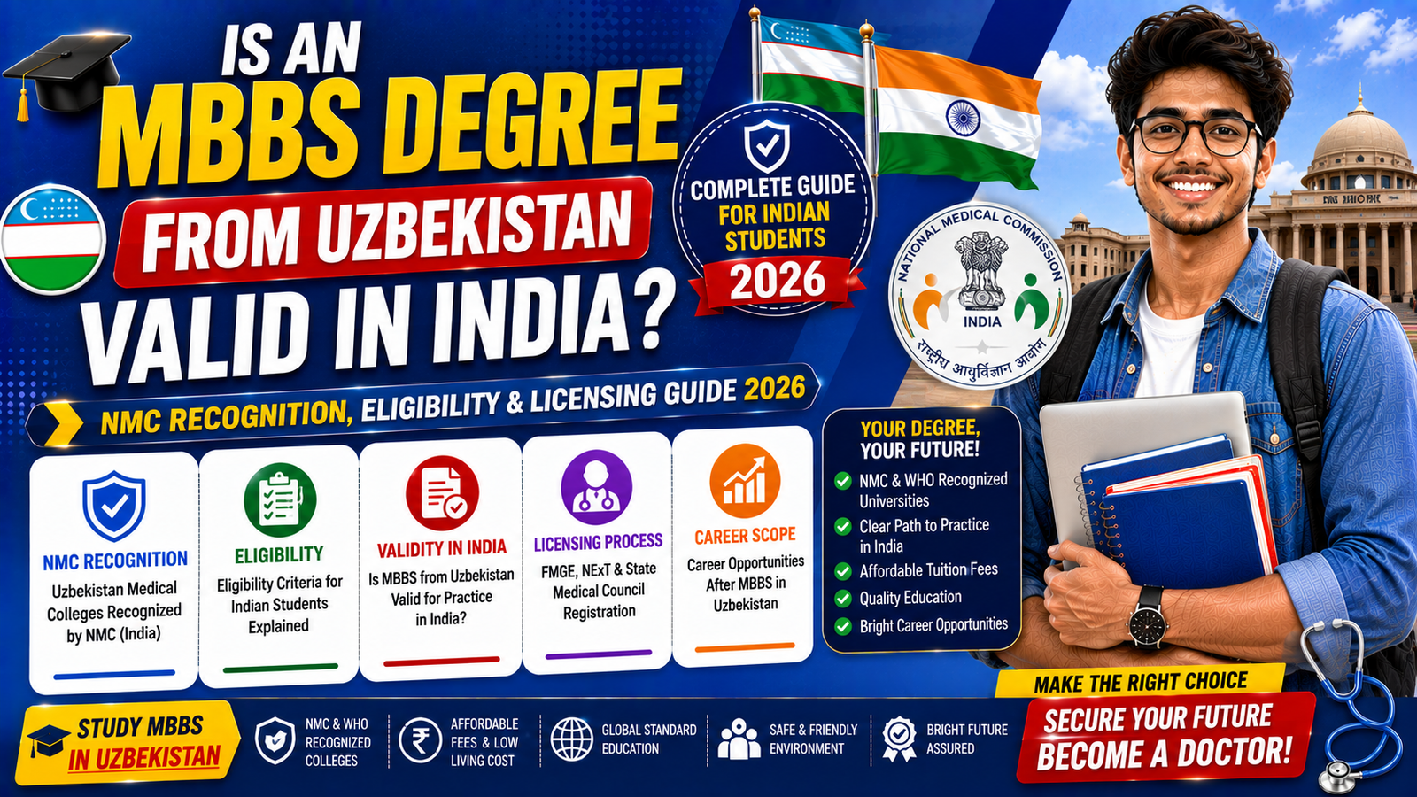 Is an MBBS Degree from Uzbekistan Valid in India? NMC Recognition, Eligibility & Licensing Guide 2026